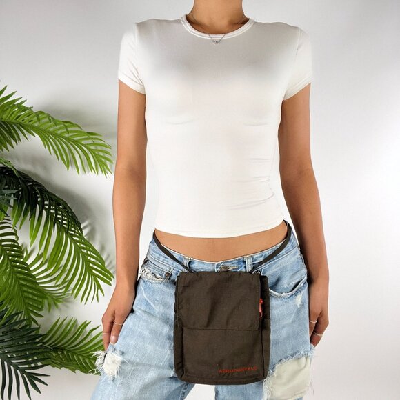 Vintage Y2K Aeropostale Green Gorpcore Granola Girl Fanny Pack Waist Bum Bag - Picture 2 of 5